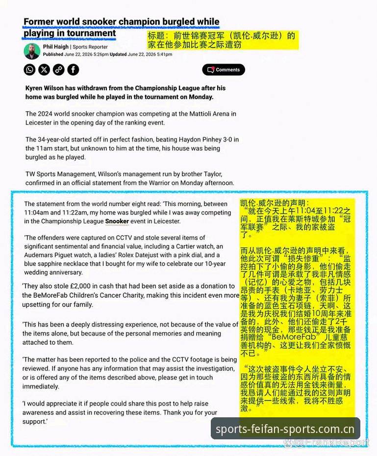 凯伦·威尔逊家中被盗退赛事件全解析：从冠军光环到生活暗面的真实体验评测